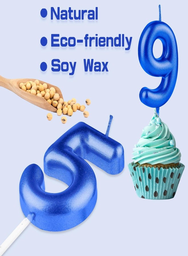 Hongplus Royal Blue Number 18 Candles, Navy Happy 18 Birthday Candles for Cake, Blue Cake Topper Decorations for Men Women 18th Birthday Party Decorations - Image 3